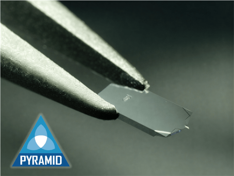 BL-AC70N-PSA bio cantilever AFM probe with silicon nitride cantilever, half hollow pyramid tip, and gold reflex coating for tapping mode imaging of biological and soft samples.